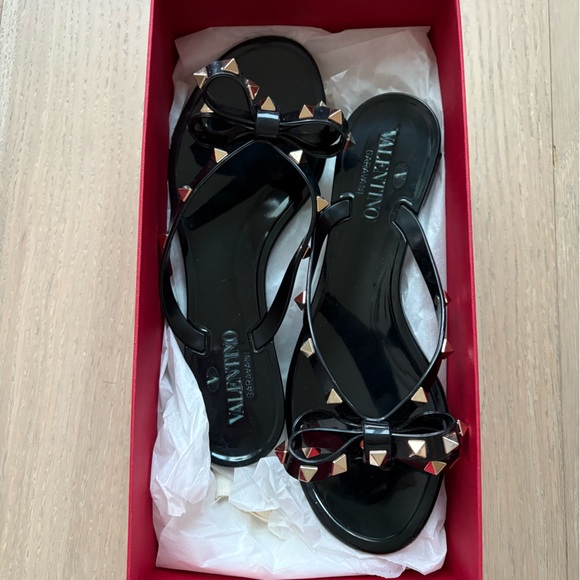 Valentino Rockstud Jelly Bow Sandals
